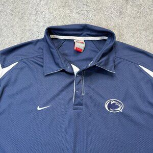 Penn State Nittany Lions Nike Polo Shirt Men XL Blue Performance Short Sleeve